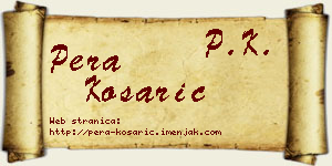 Pera Košarić vizit kartica